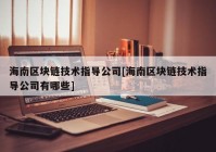 海南区块链技术指导公司[海南区块链技术指导公司有哪些]