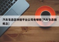 汽车生态区块链平台公司有哪些[汽车生态圈概念]
