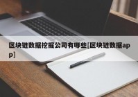 区块链数据挖掘公司有哪些[区块链数据app]